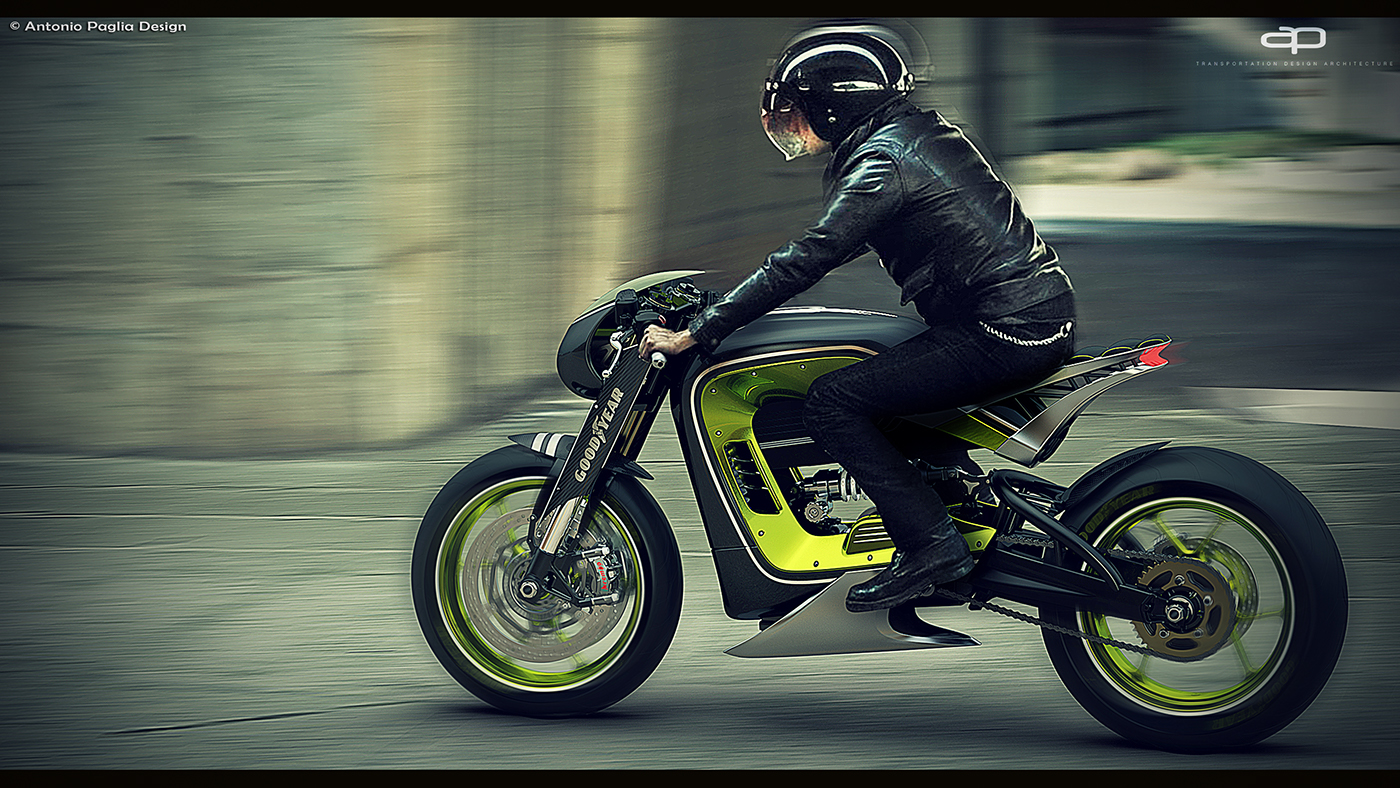 复古风格未来摩托车概念设计